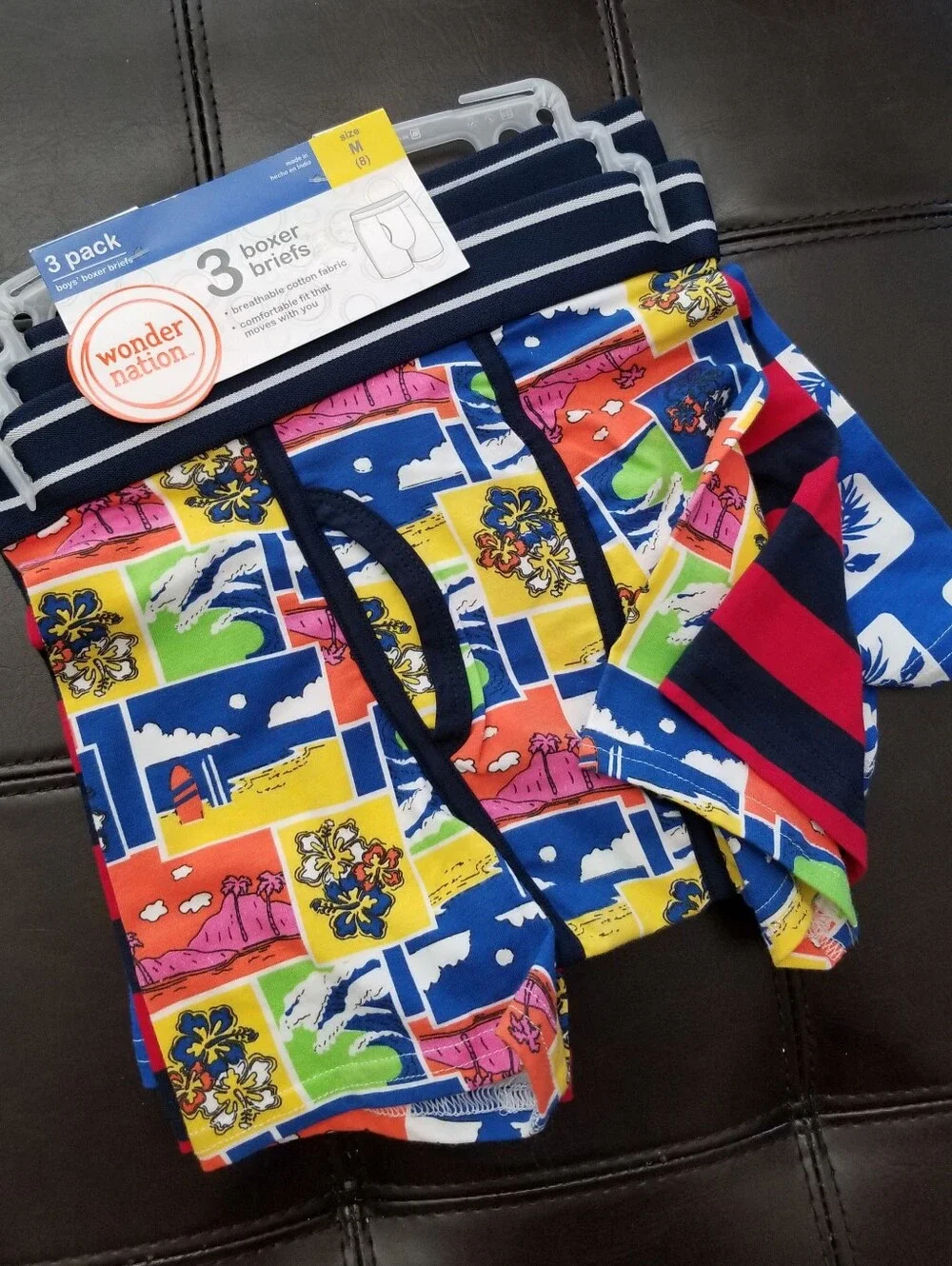 ❗Wonder Nation Boys' Boxer Briefs Medium Tropical Hawaiian Prints (Size 8)❗
